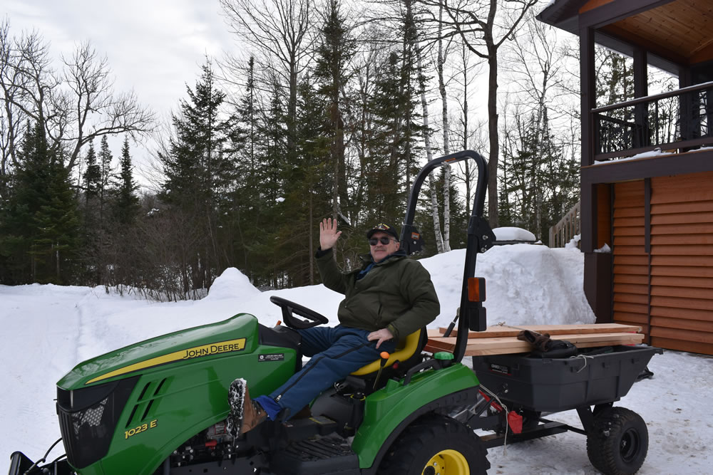 Stu Whipple hauling crib flooring out to Crib